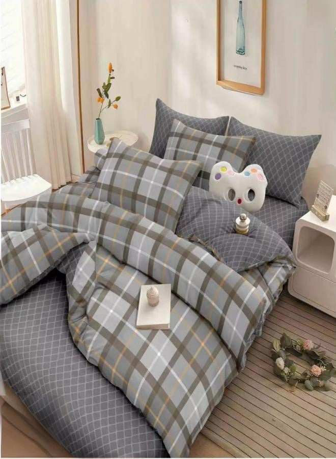 Luxury 6-Piece Duvet Cover Set – King/Queen/Single Sizes – Includes Comforter Cover, Fitted Sheet & 4 Pillowcases – Elegant & Comfortable Bedding